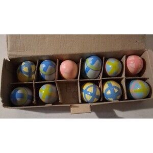 Lillian Vernon Plaid Wooden Egg Set – Decorative Easter Eggs